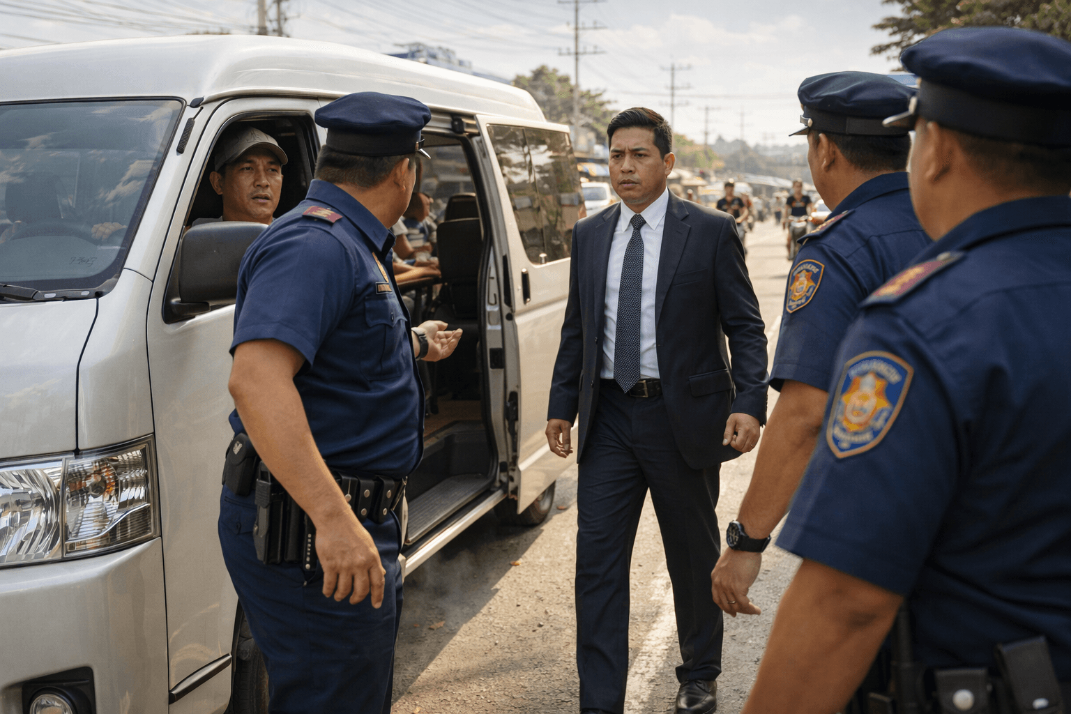 Hinarang ng pulis ang van sa checkpoint—pero nang dumating ang sakay ...