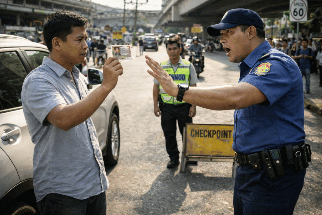 Pinagbawalan ng pulis ang lalaki sa checkpoint—pero nang lumabas ang ID ...