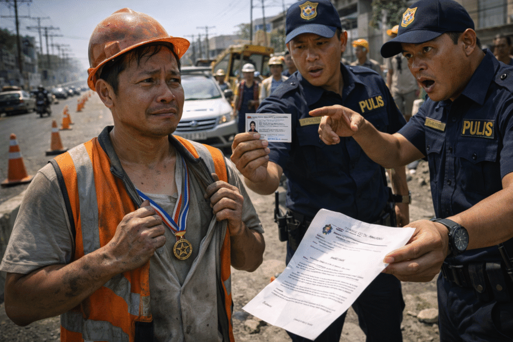 Pinara ang construction worker sa checkpoint—pero nang makita ang medal ...